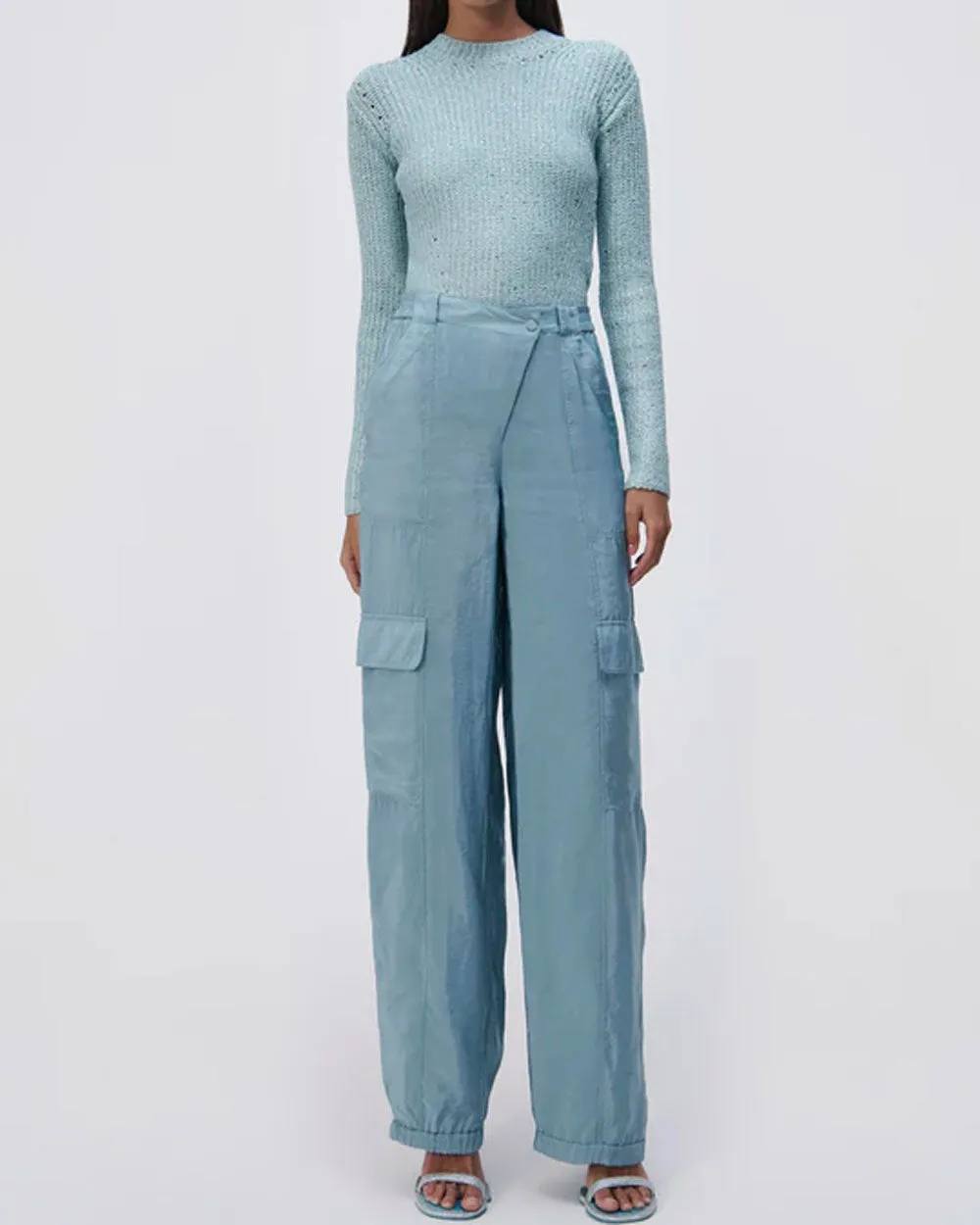 Celeste Blue Artemis Parachute Cargo Pant