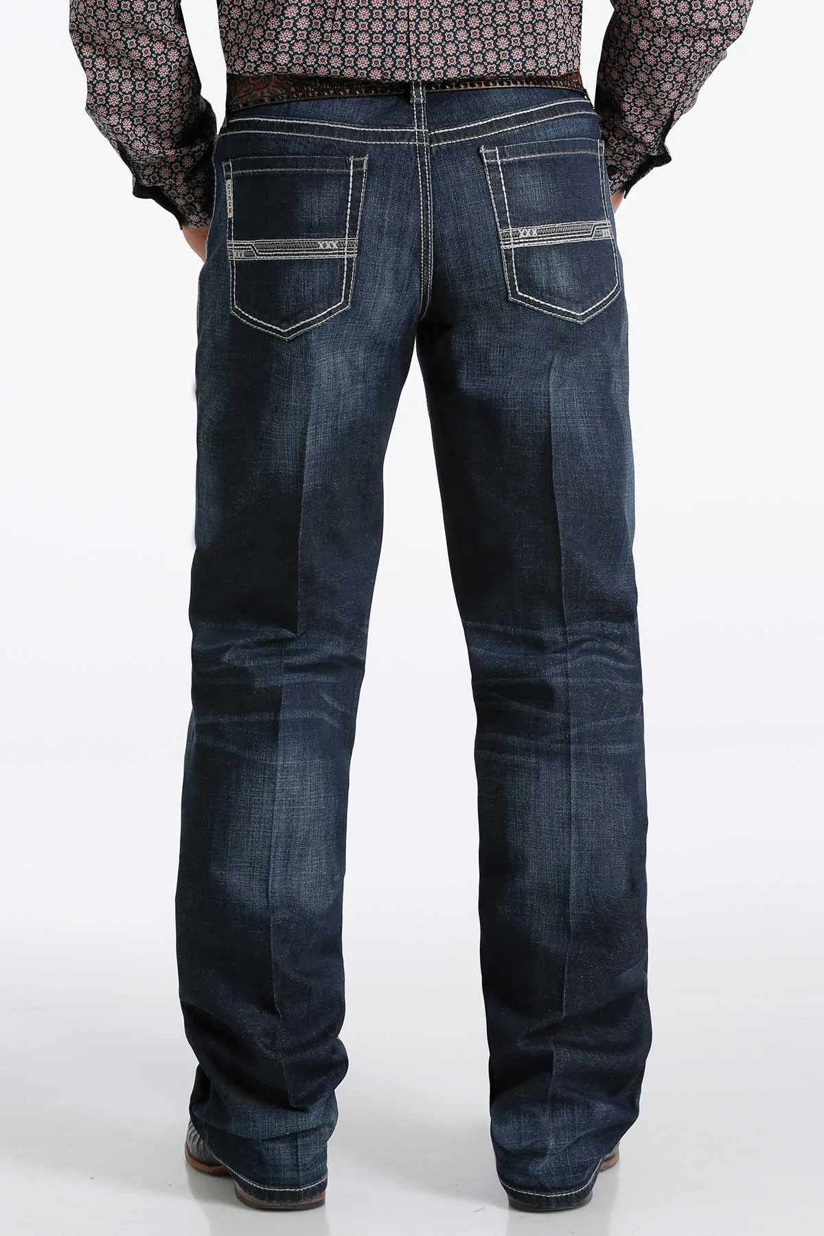 CINCH GRANT MID RISE RELAXED BOOT CUT DARK WASH JEAN