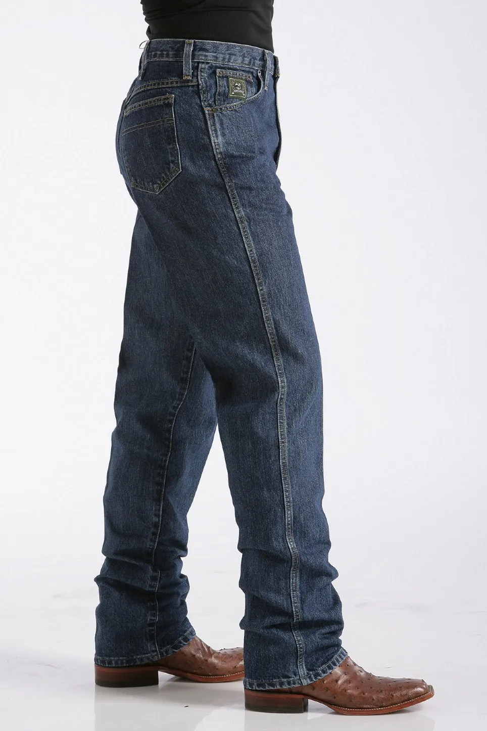 CINCH MEN'S RELAXED FIT DARK STONEWASH GREEN LABEL JEAN