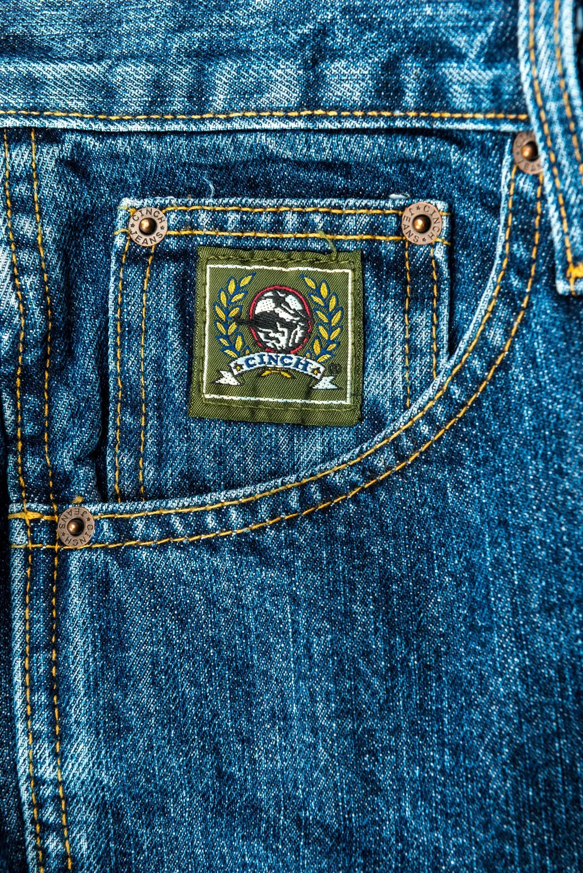 CINCH MEN'S RELAXED FIT DARK STONEWASH GREEN LABEL JEAN
