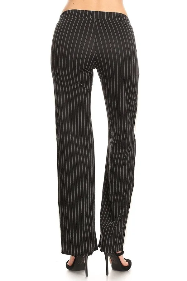 Contemporary Striped Ponte Palazzo Pants