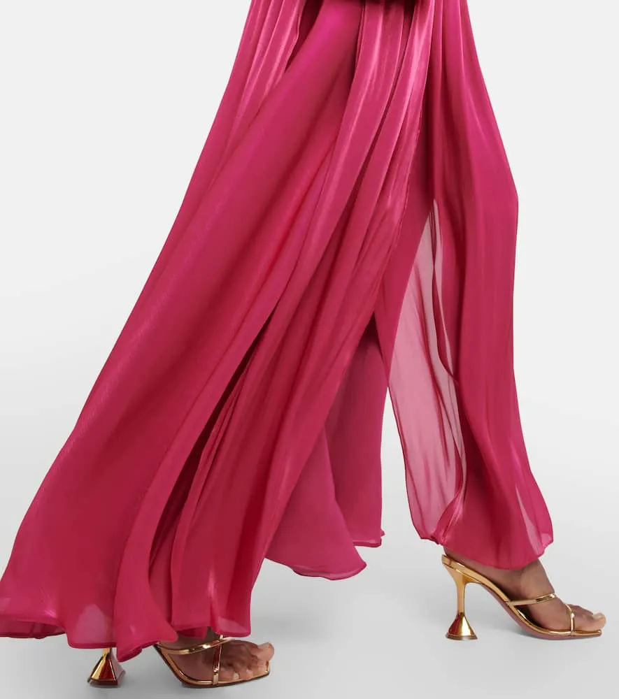 Costarellos Mira pleated georgette gown