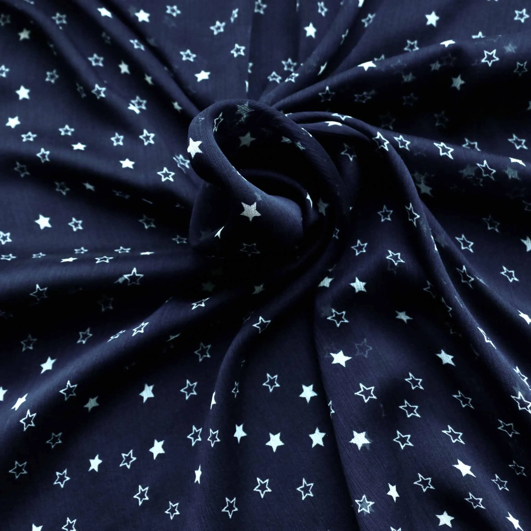 Crinkle Chiffon Fabric - Navy blue