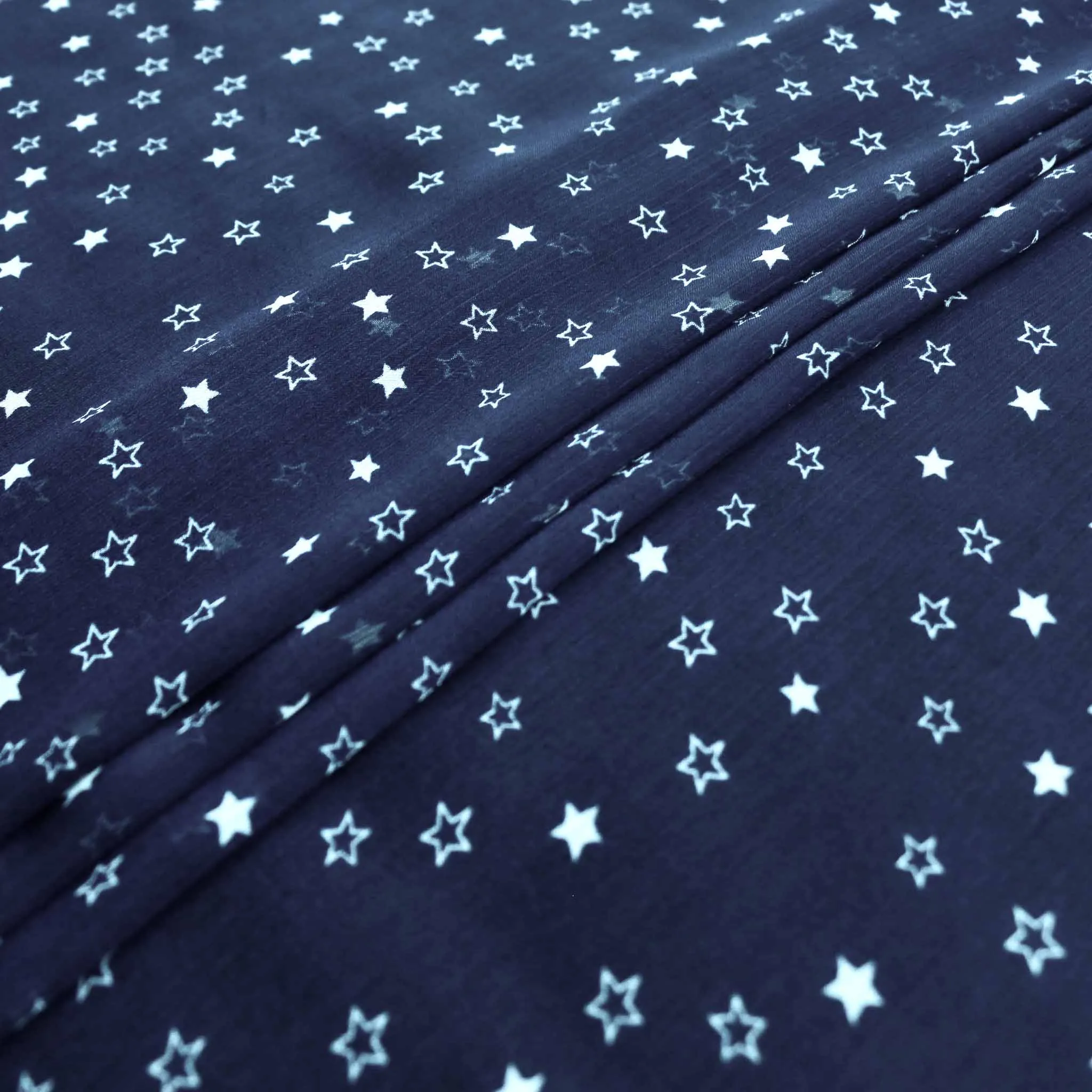 Crinkle Chiffon Fabric - Navy blue