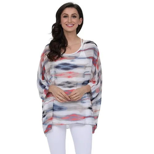 Curvy Size Women's Chiffon Batwing Sleeve Letters Print Summer Tops Blouses