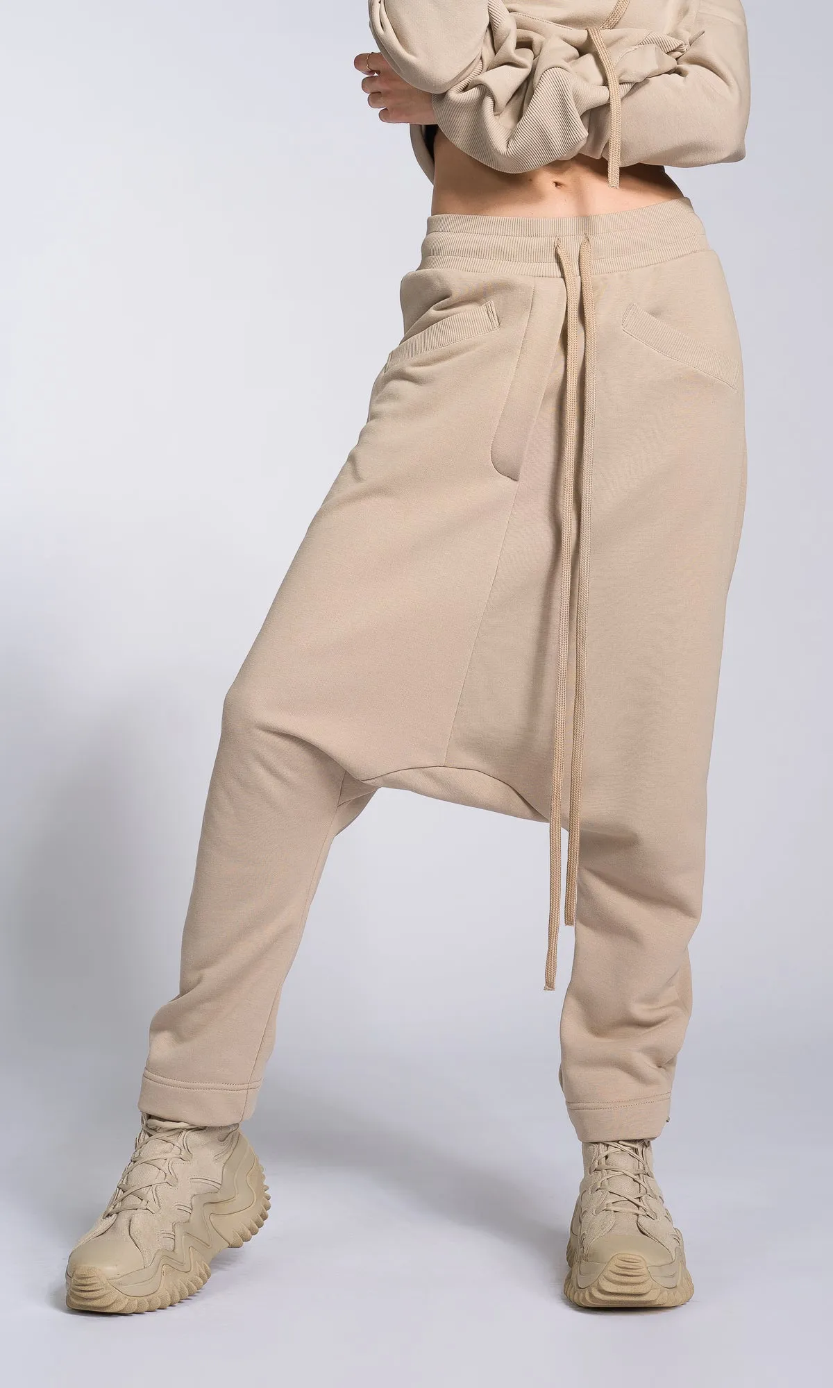 Deep Drop Crotch Cotton Pants