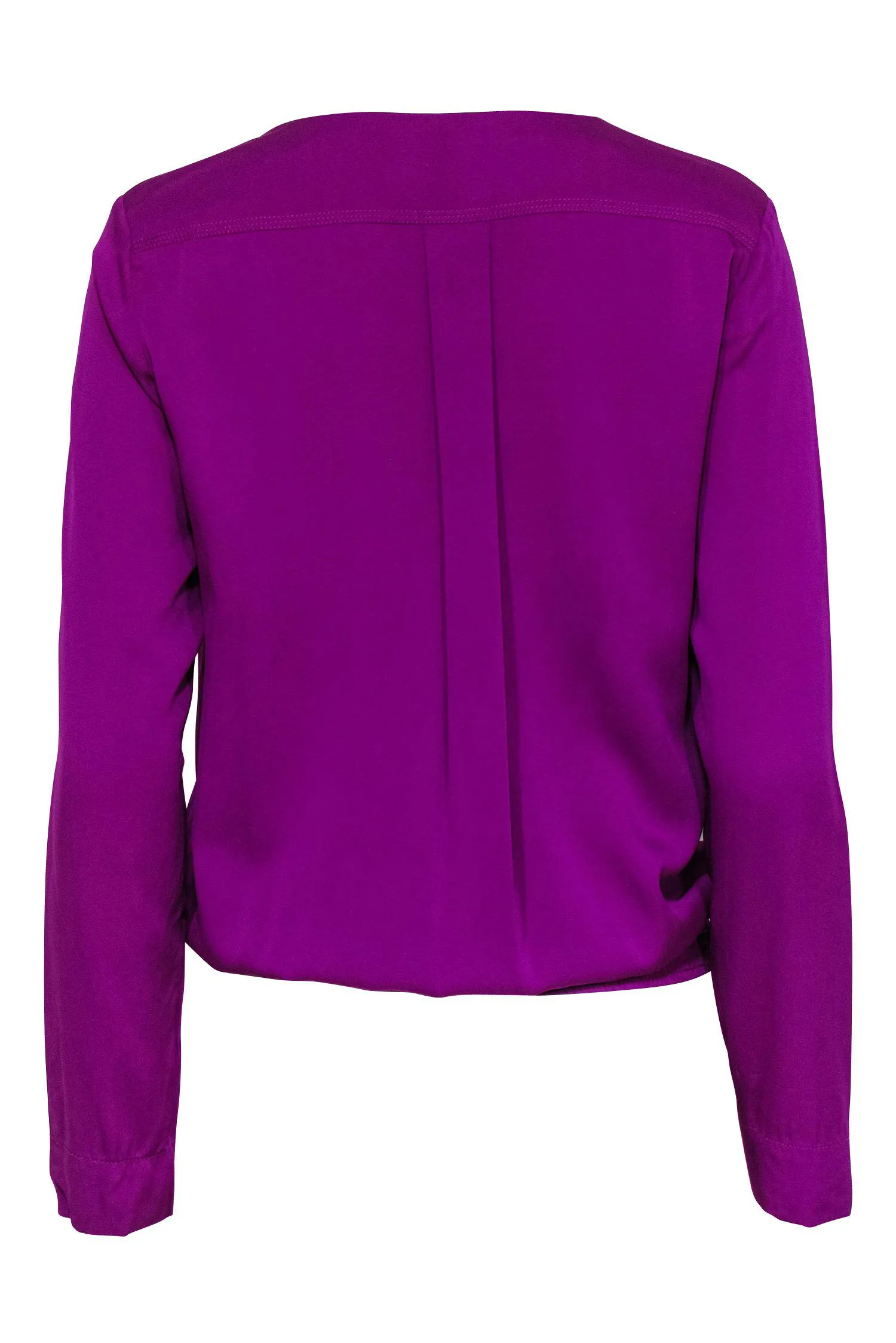 Diane von Furstenberg - Purple Draped Cowl Neck Silk Blouse Sz 6