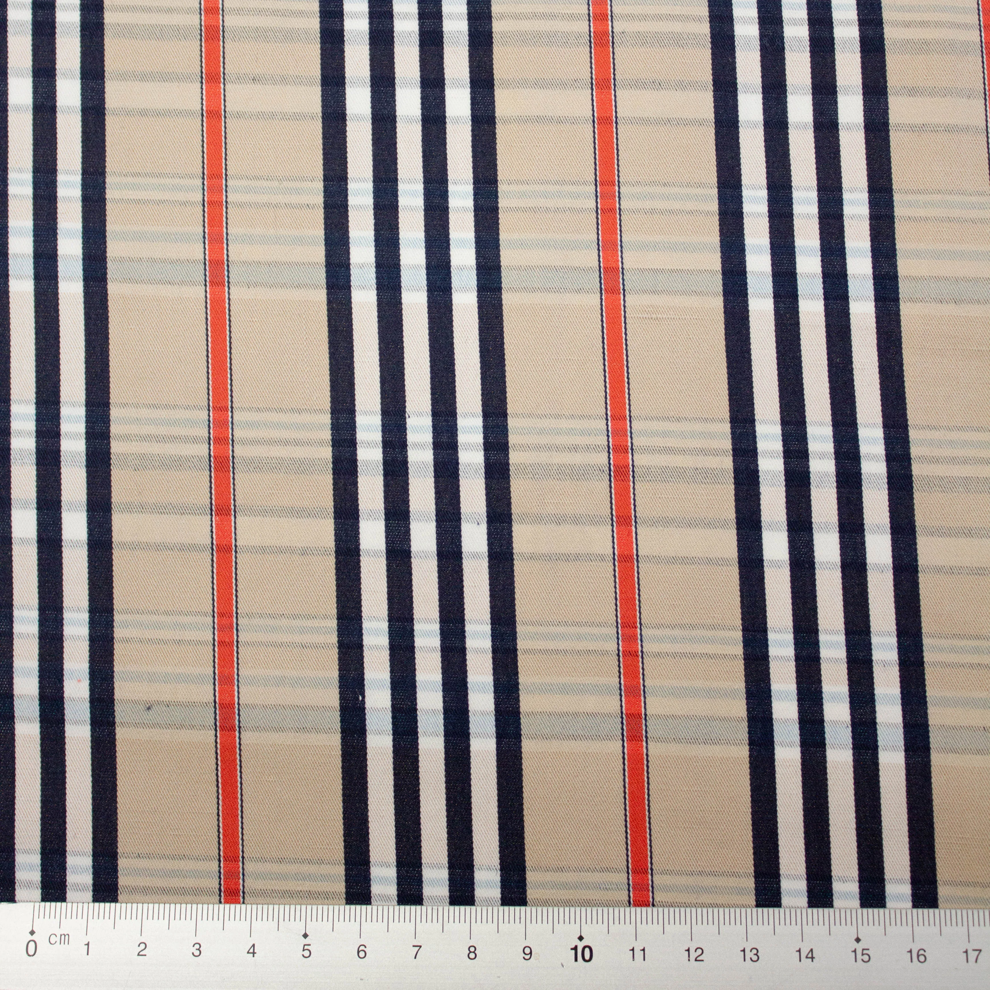 Dorian Multicolour Check Cotton Linen Blend