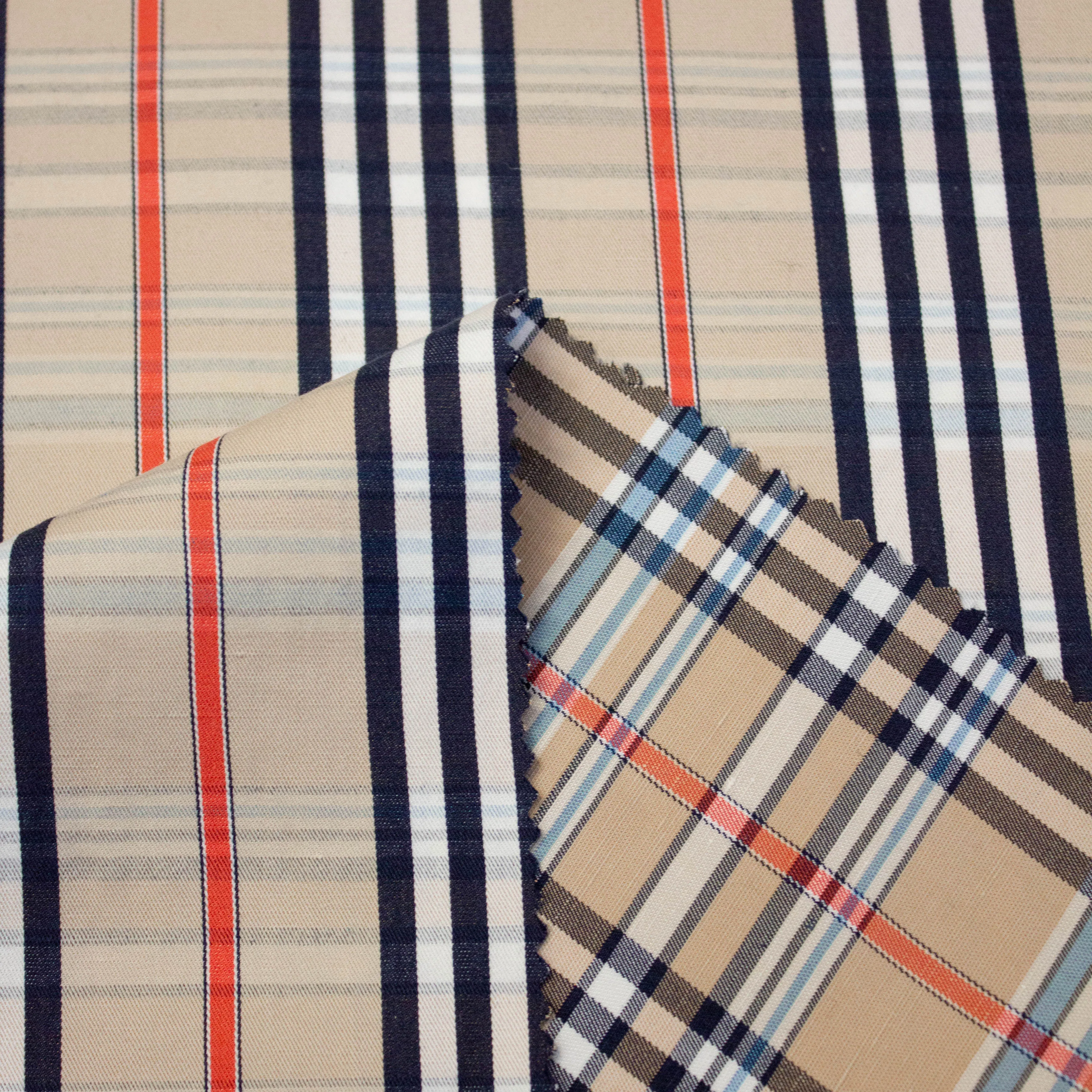 Dorian Multicolour Check Cotton Linen Blend
