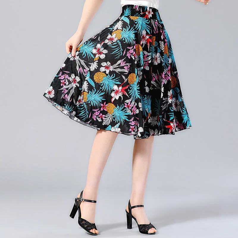 Elderly Women Skirt Summer Loose Plus Size Mom Skirt