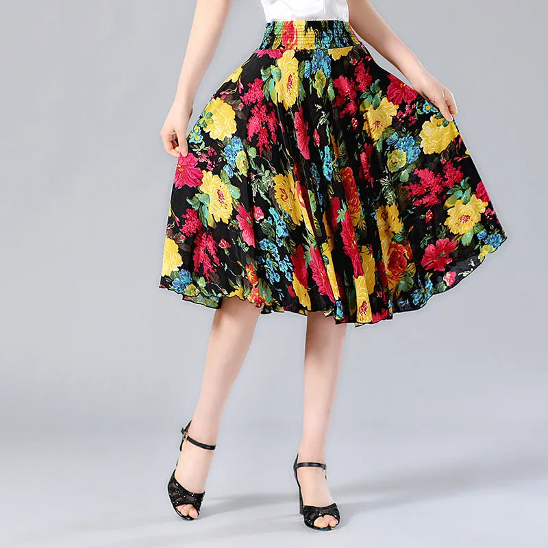 Elderly Women Skirt Summer Loose Plus Size Mom Skirt