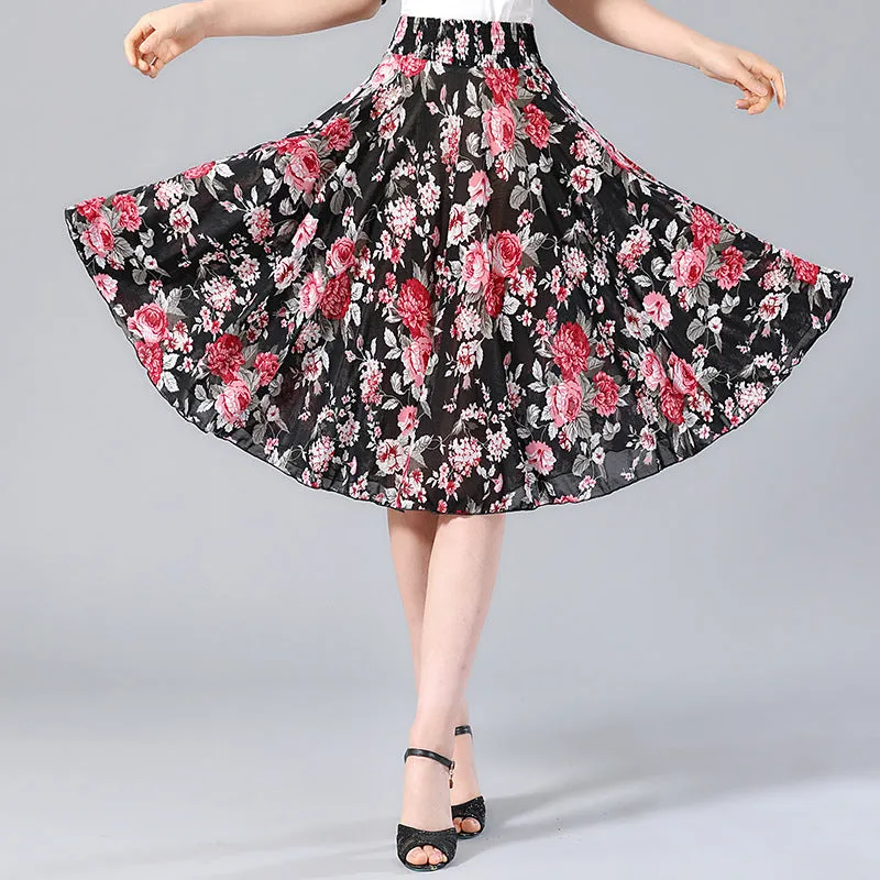 Elderly Women Skirt Summer Loose Plus Size Mom Skirt
