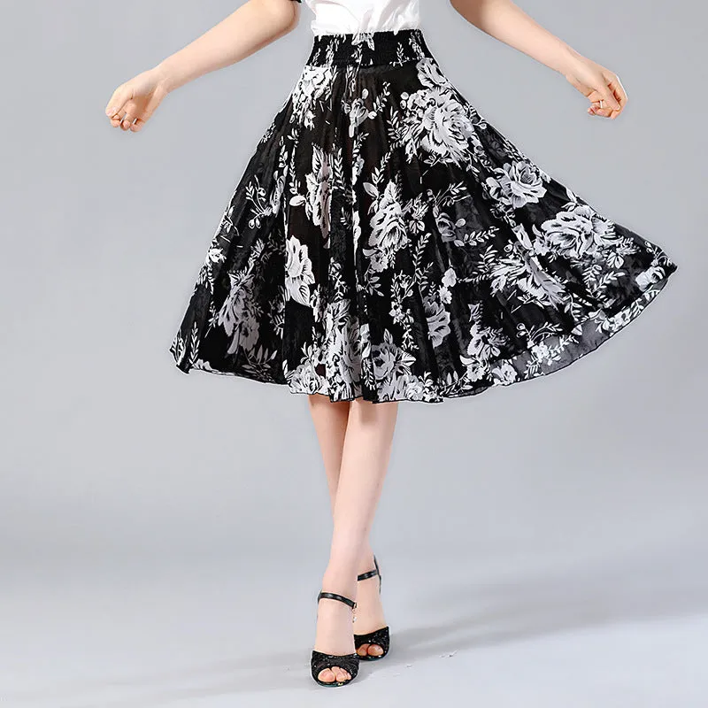 Elderly Women Skirt Summer Loose Plus Size Mom Skirt