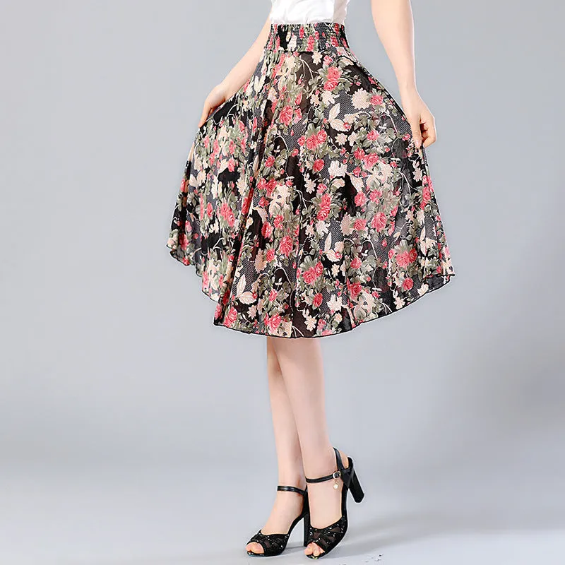 Elderly Women Skirt Summer Loose Plus Size Mom Skirt