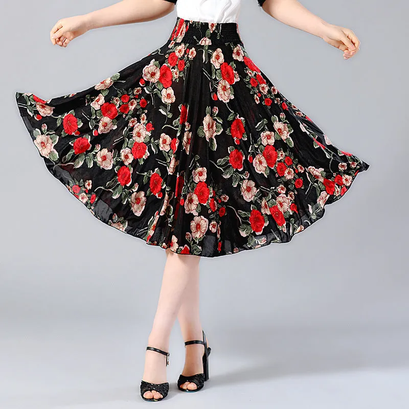 Elderly Women Skirt Summer Loose Plus Size Mom Skirt