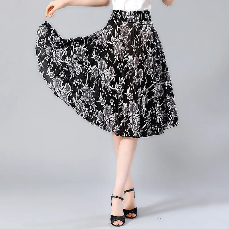 Elderly Women Skirt Summer Loose Plus Size Mom Skirt