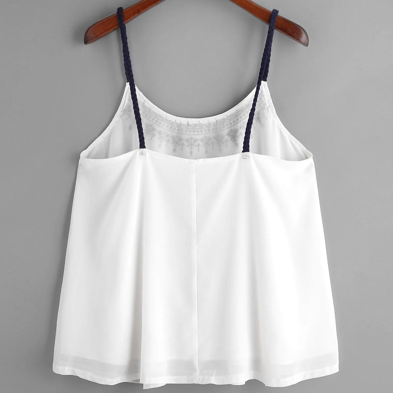 Embroidered Chiffon Cami Blouse
