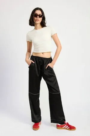 Emory Park Satin Lounge Pants With Contrasted Stitch