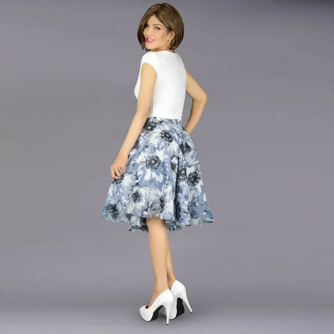 En Femme Floral Chiffon Swing Skirt