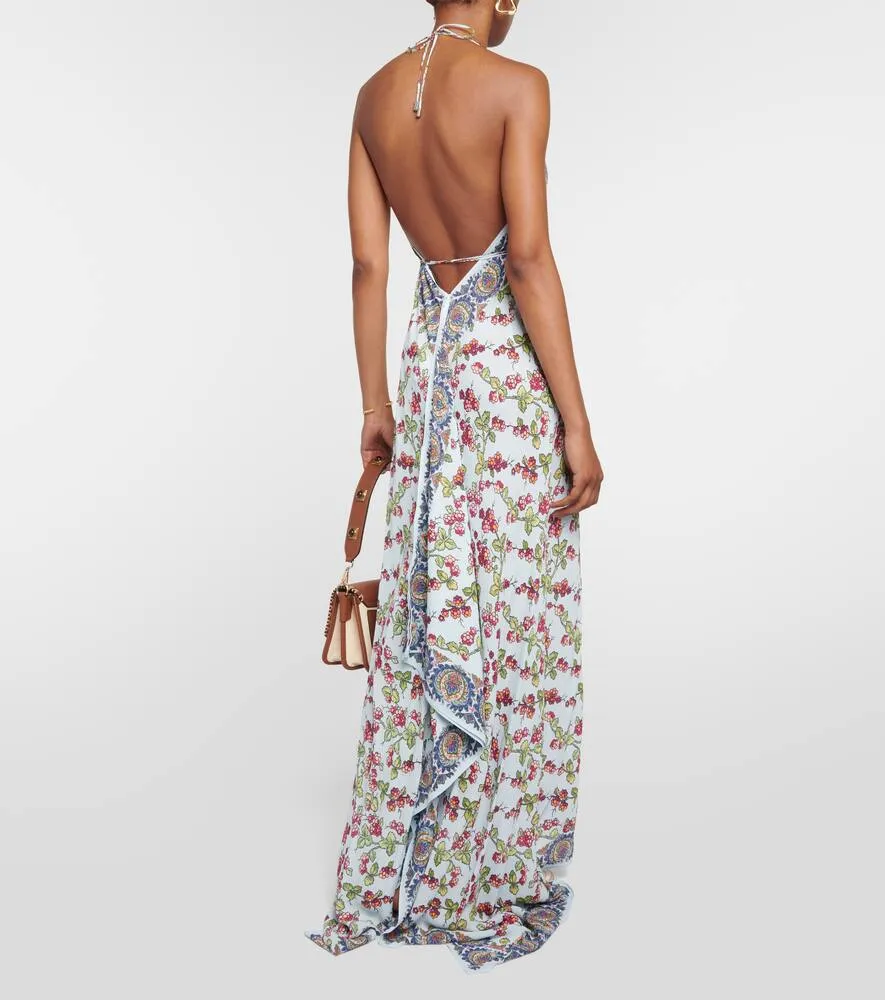 Etro Asymmetrical printed maxi dress