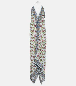 Etro Asymmetrical printed maxi dress