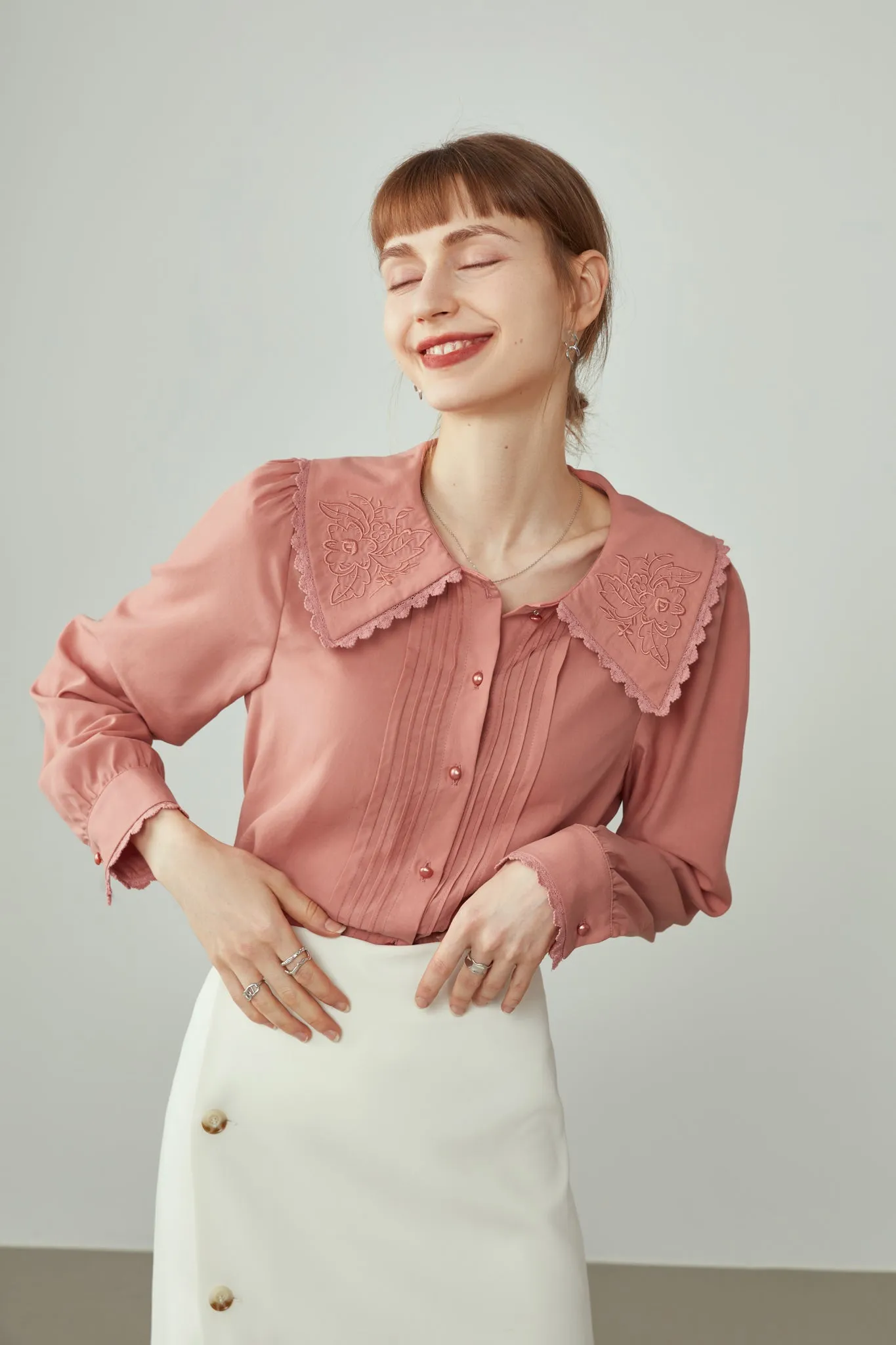 Fansilanen | Milan Pink Embroidered Shirt
