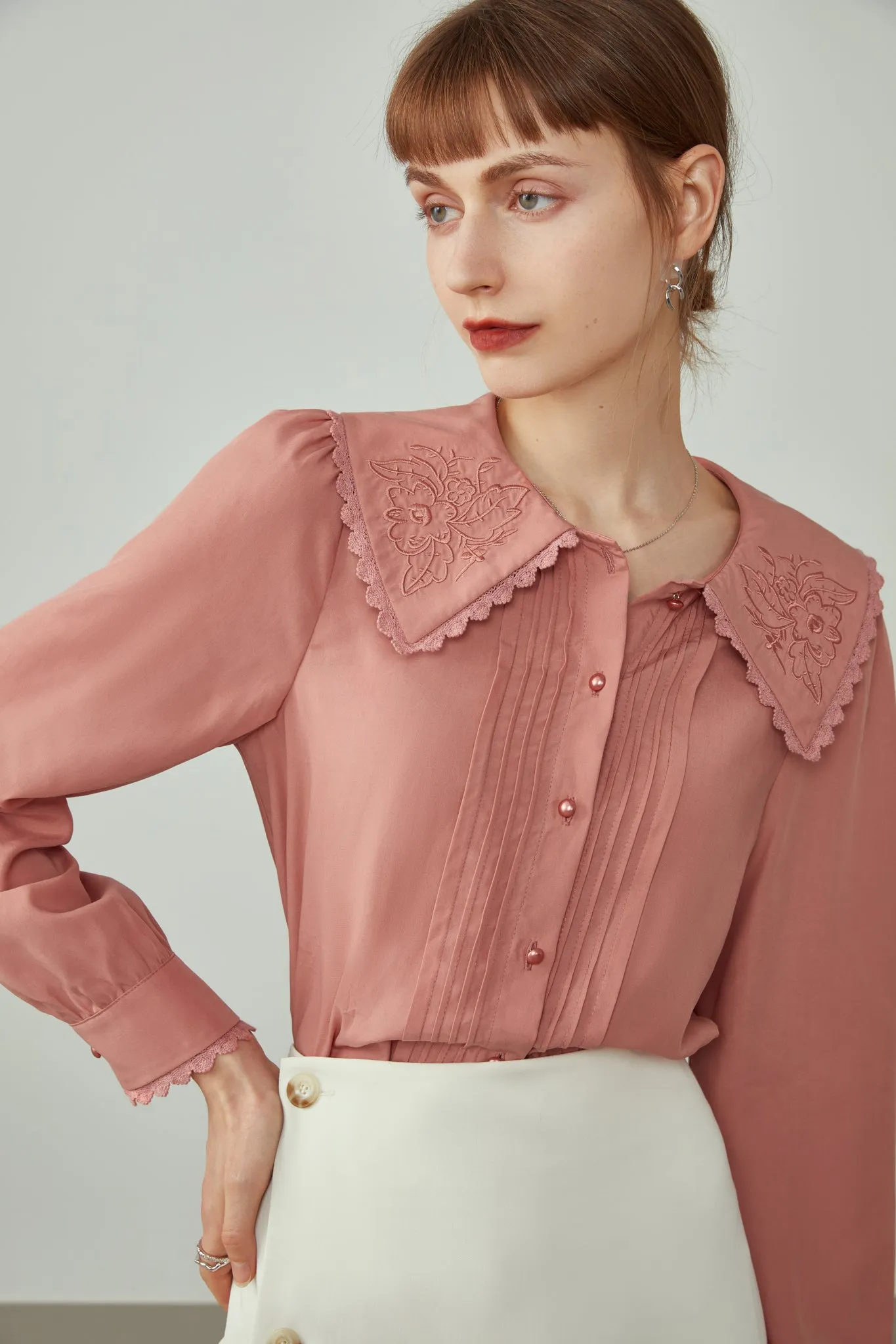 Fansilanen | Milan Pink Embroidered Shirt