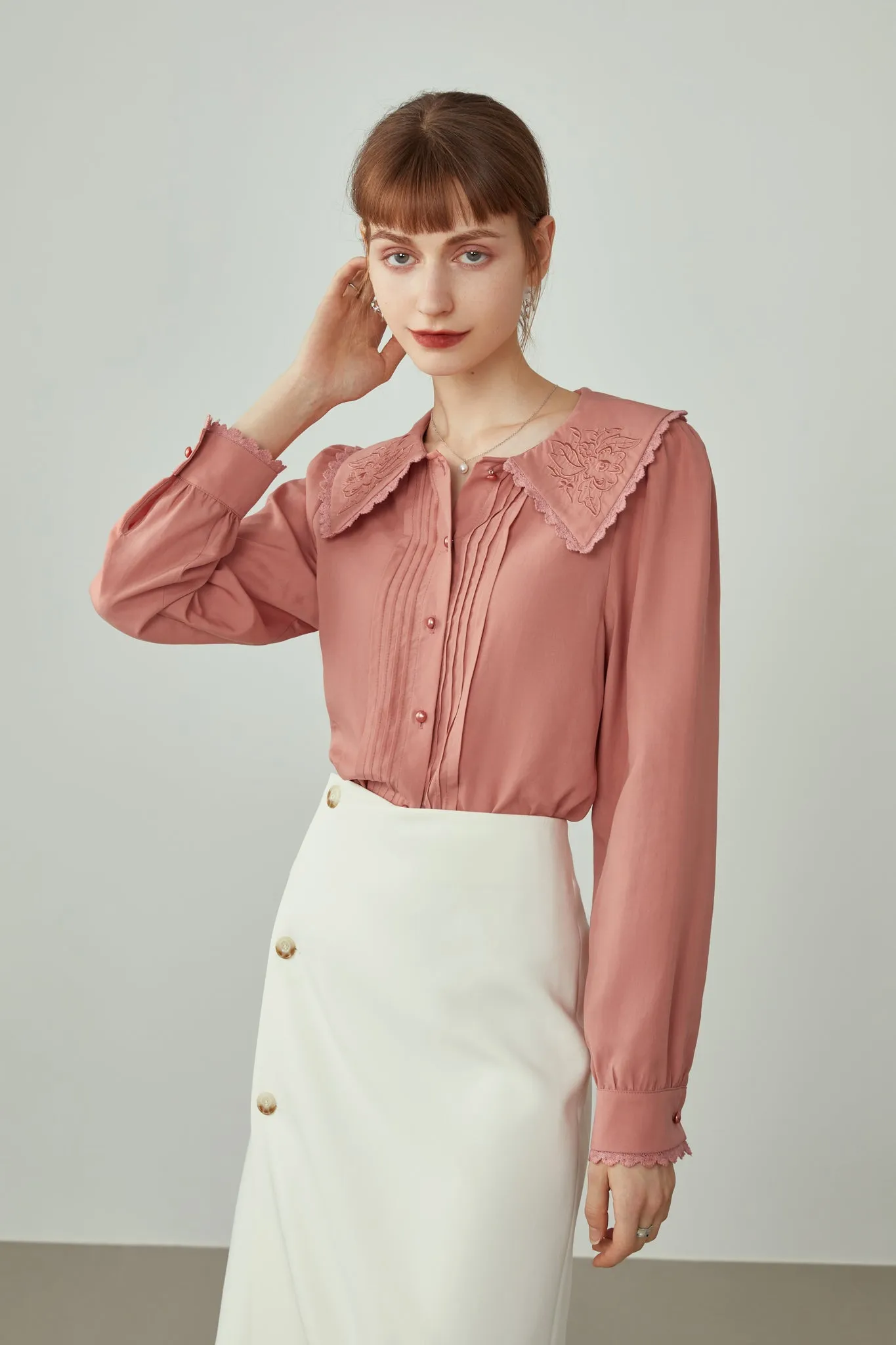 Fansilanen | Milan Pink Embroidered Shirt