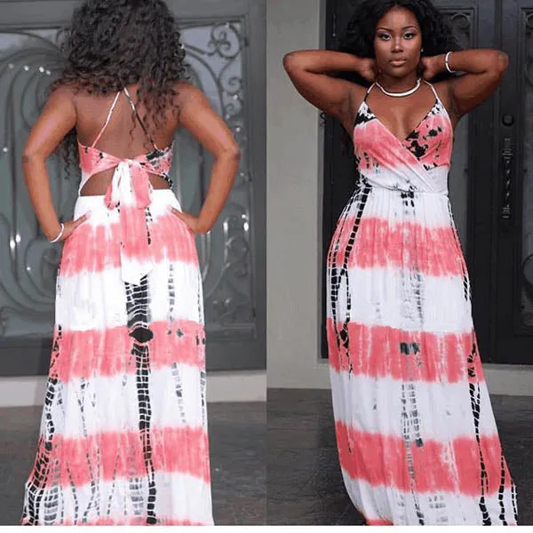 Fashion Ink Printed Slim Maxi Dress