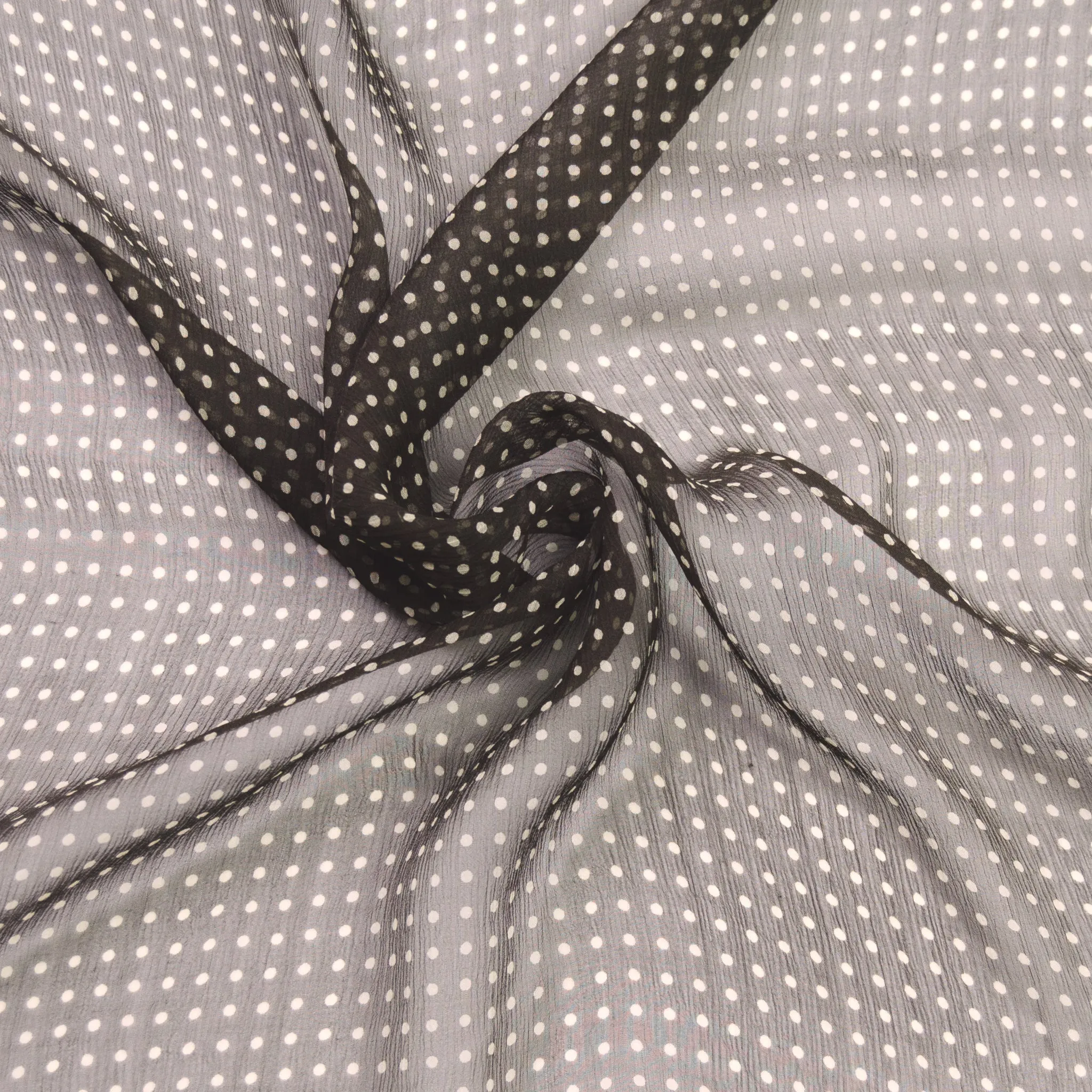 Fenicia Brown Polka Dot Silk Chiffon