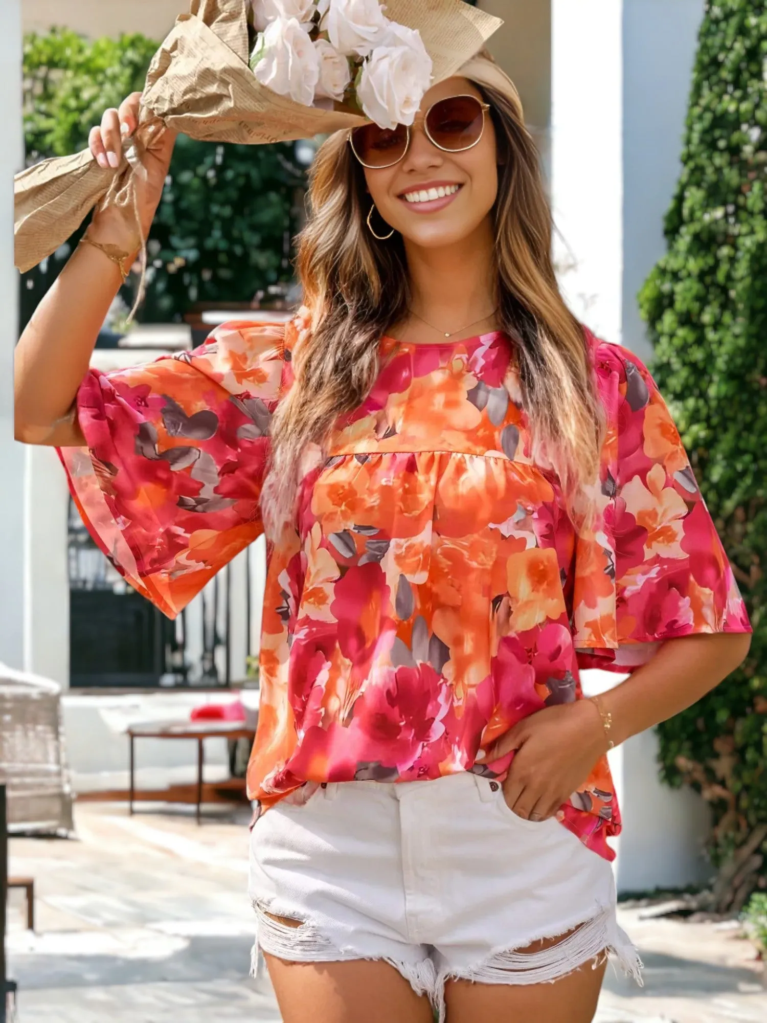 Floral Printed Bohemian Top