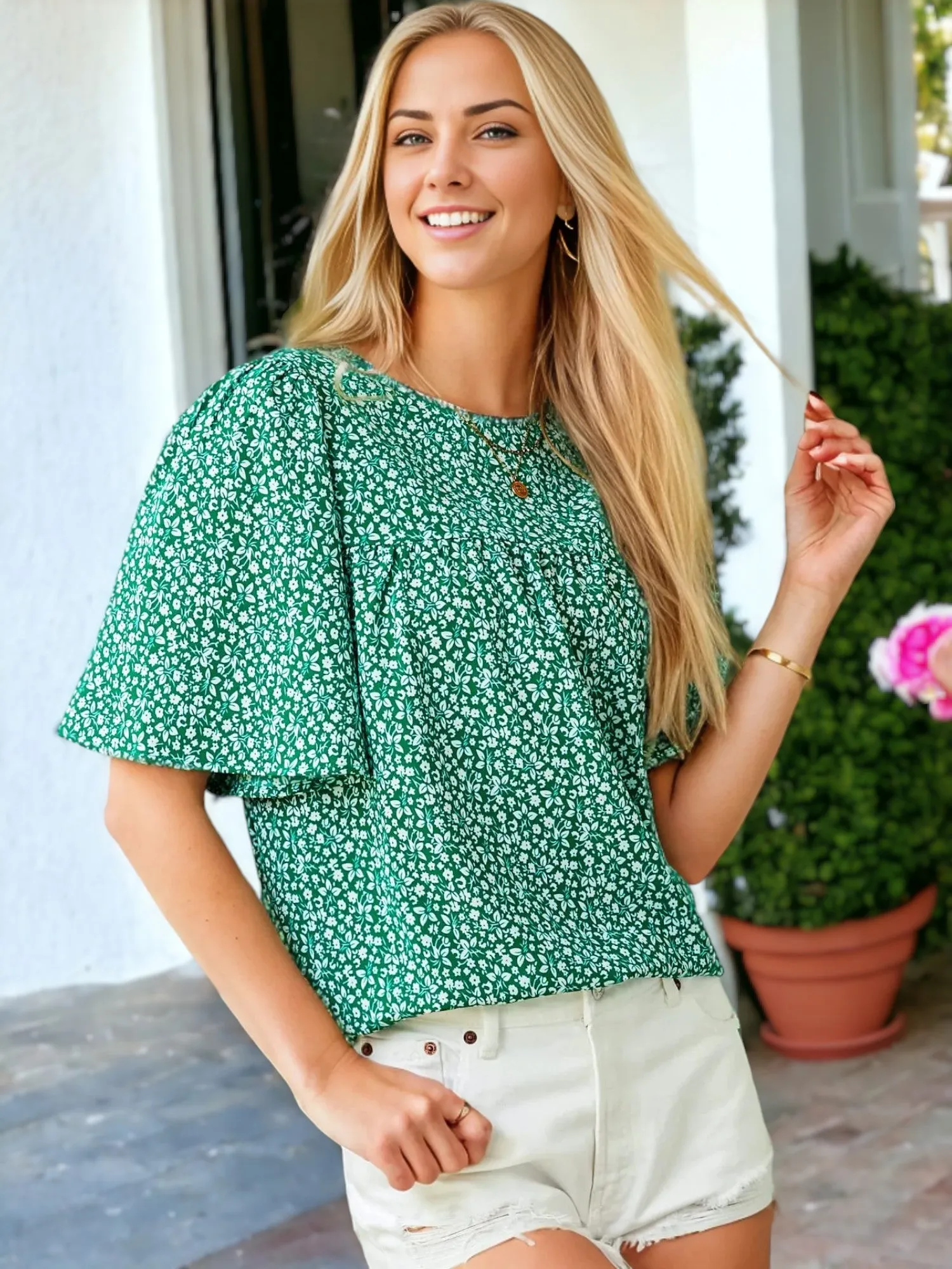 Floral Printed Bohemian Top