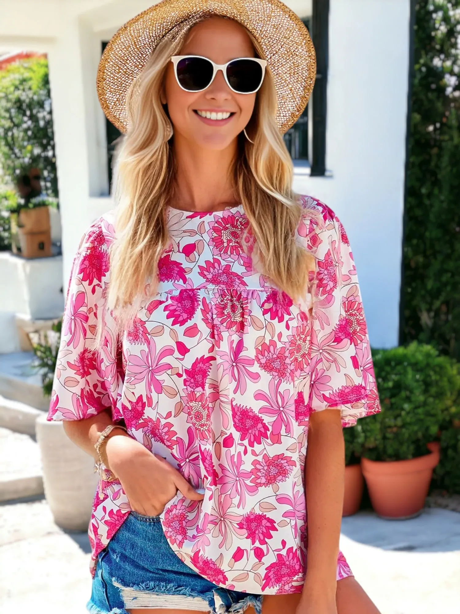 Floral Printed Bohemian Top