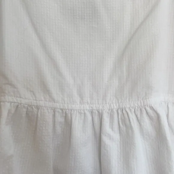 Free Assembly 100% cotton white peasant puff sleeve baby doll blouse