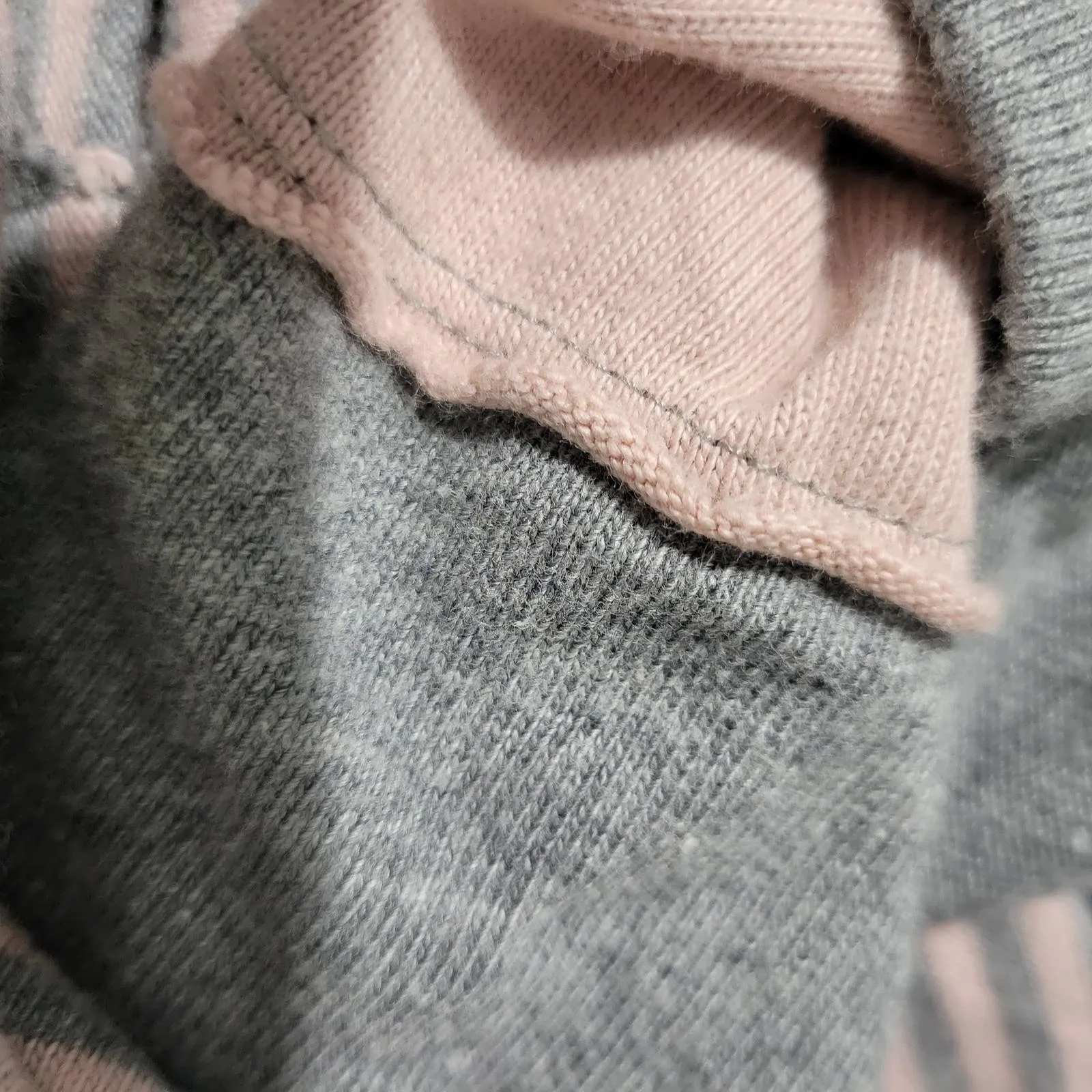 Free People First Mate Top Pink Grey Stripe Boat Neck Sweatshirt Boxy Size Small