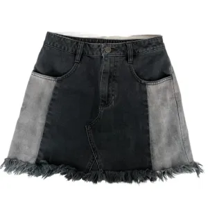 Free People Grey Jean Skirt