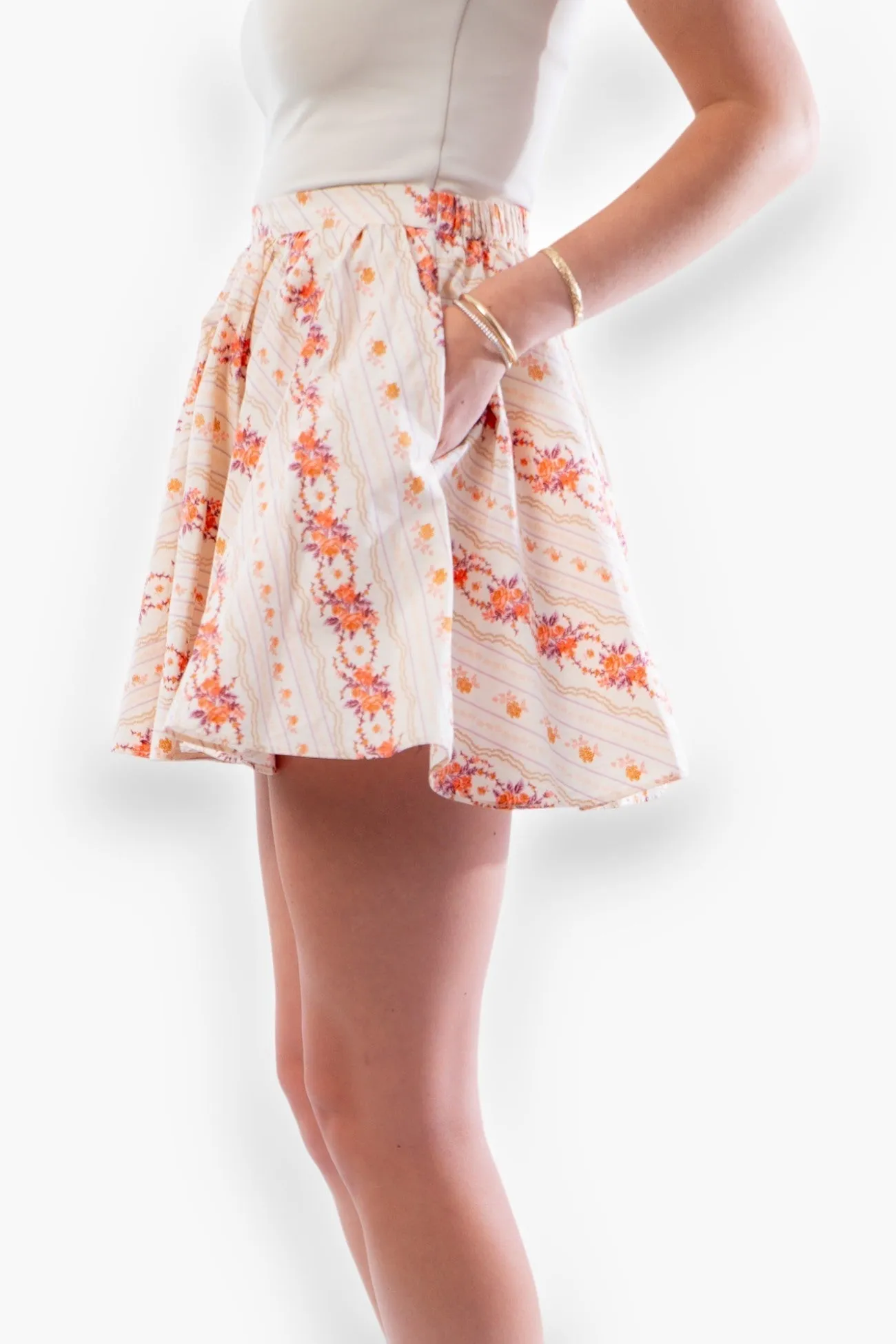 Free People Ivory Combo Gaia Skirt