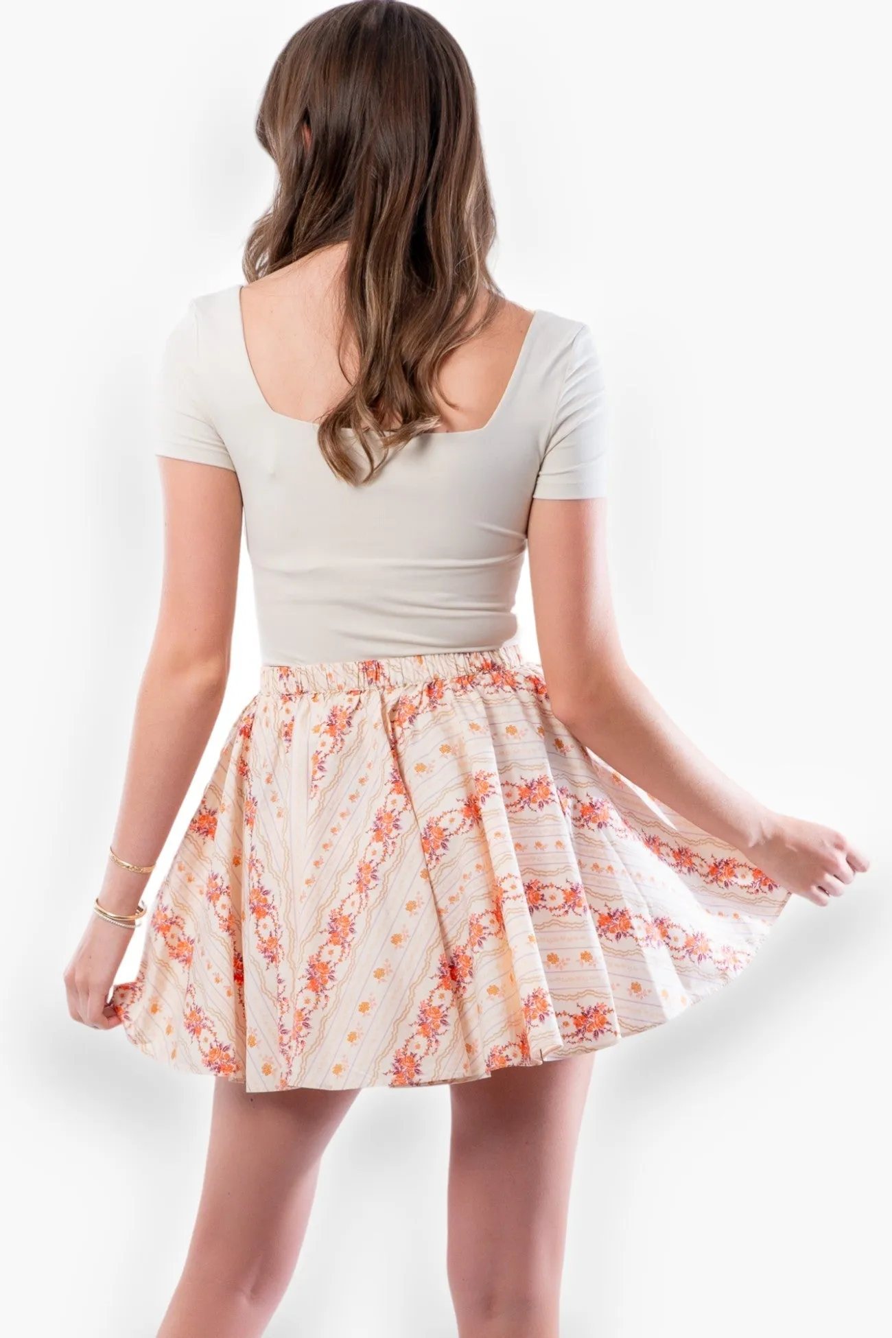 Free People Ivory Combo Gaia Skirt