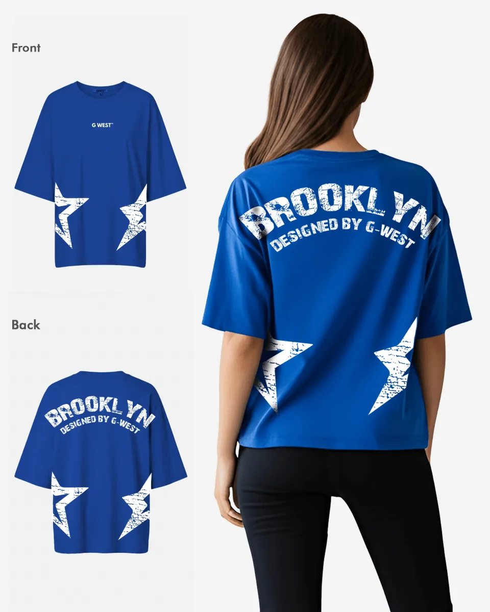 G West Oversized Brooklyn Arch Logo Tee -WOMEN