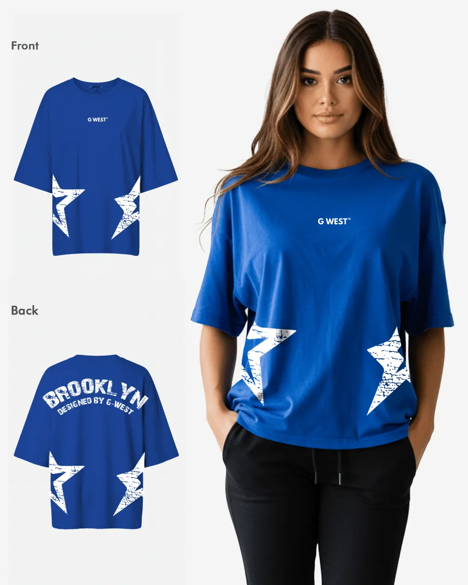 G West Oversized Brooklyn Arch Logo Tee -WOMEN