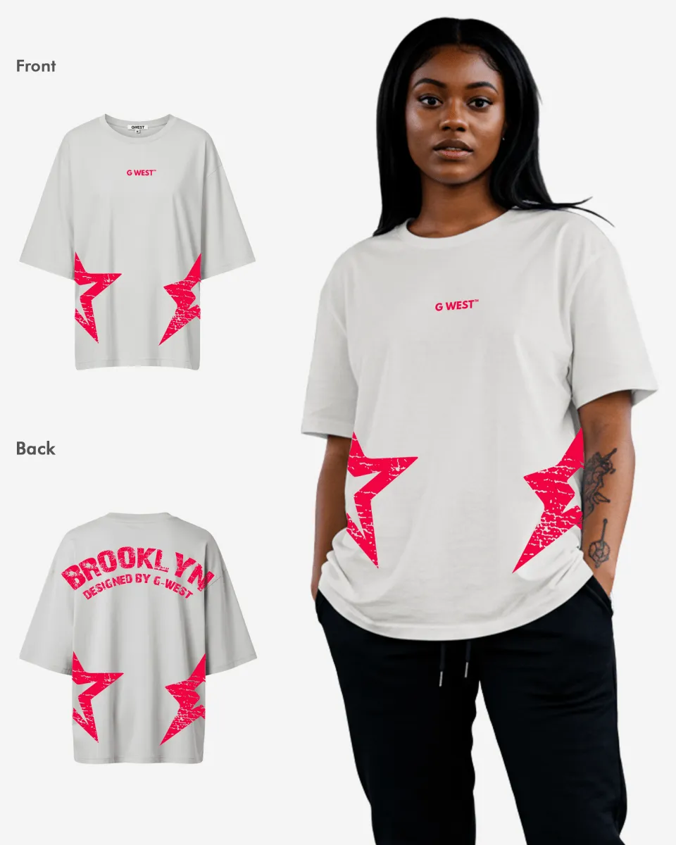 G West Oversized Brooklyn Arch Logo Tee -WOMEN