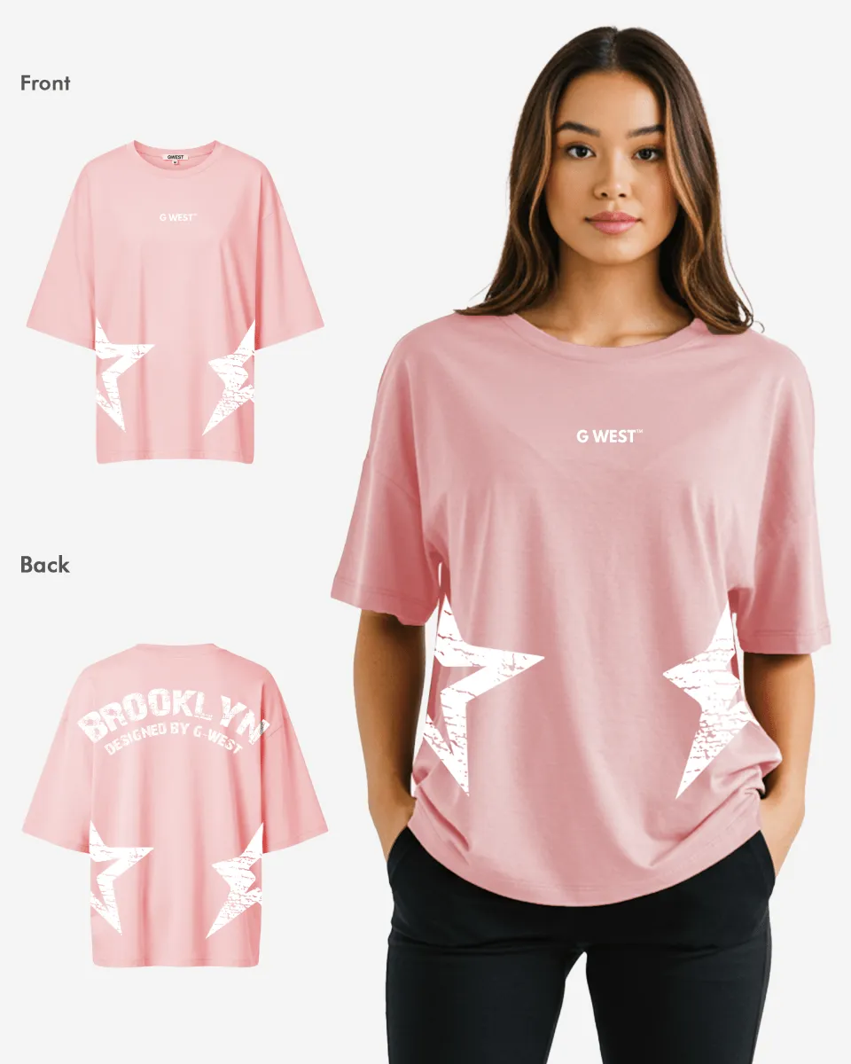 G West Oversized Brooklyn Arch Logo Tee -WOMEN