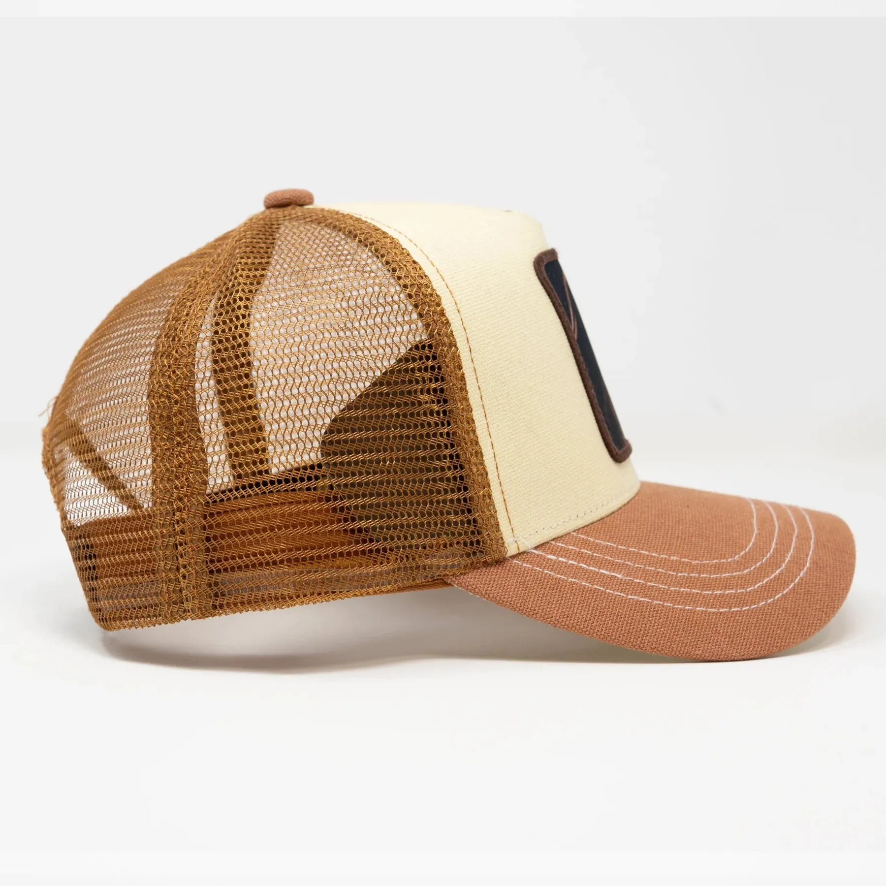 Goat Brown Beige Trucker Hat (Brown) - GS256