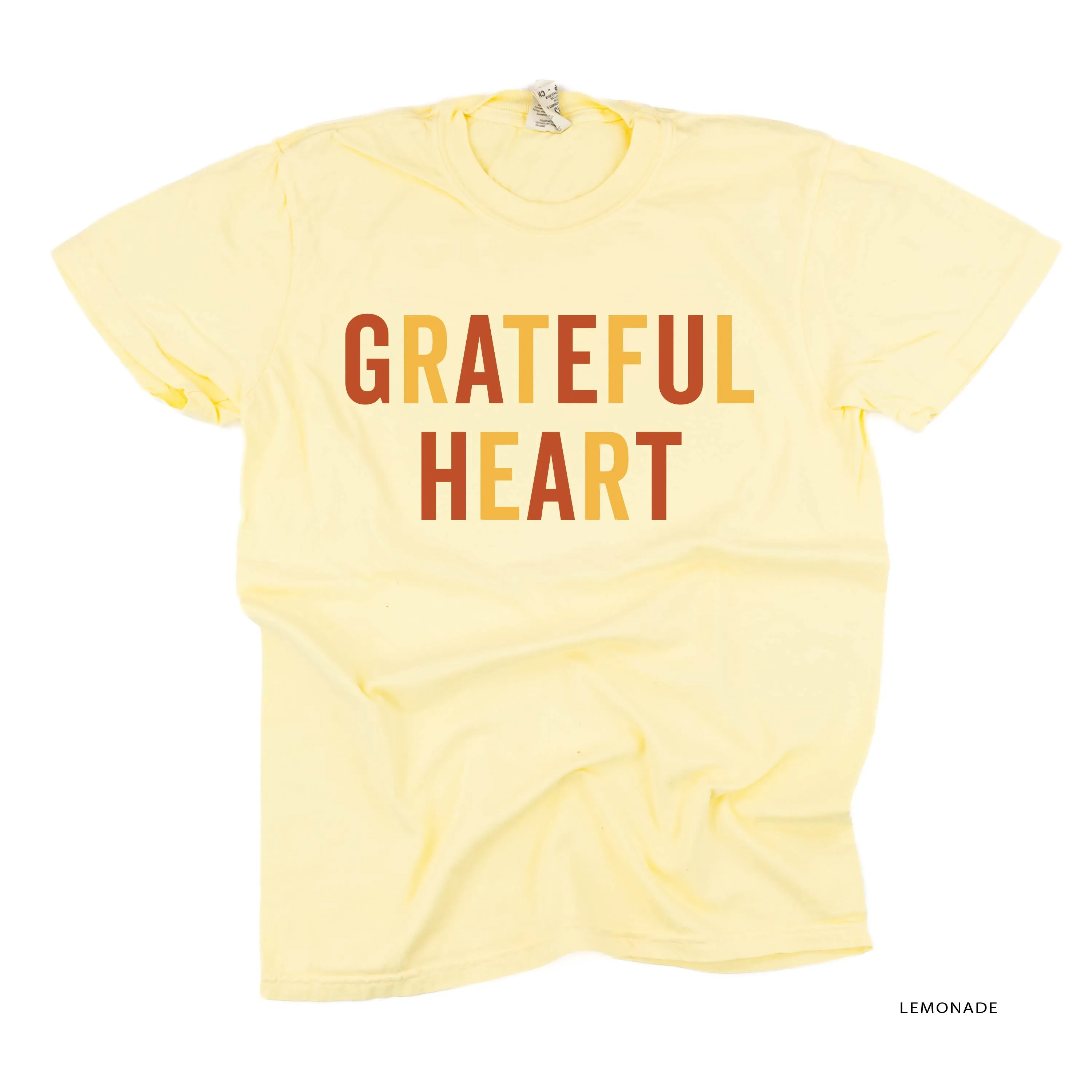 Grateful Heart - Block Font - SHORT SLEEVE COMFORT COLORS TEE