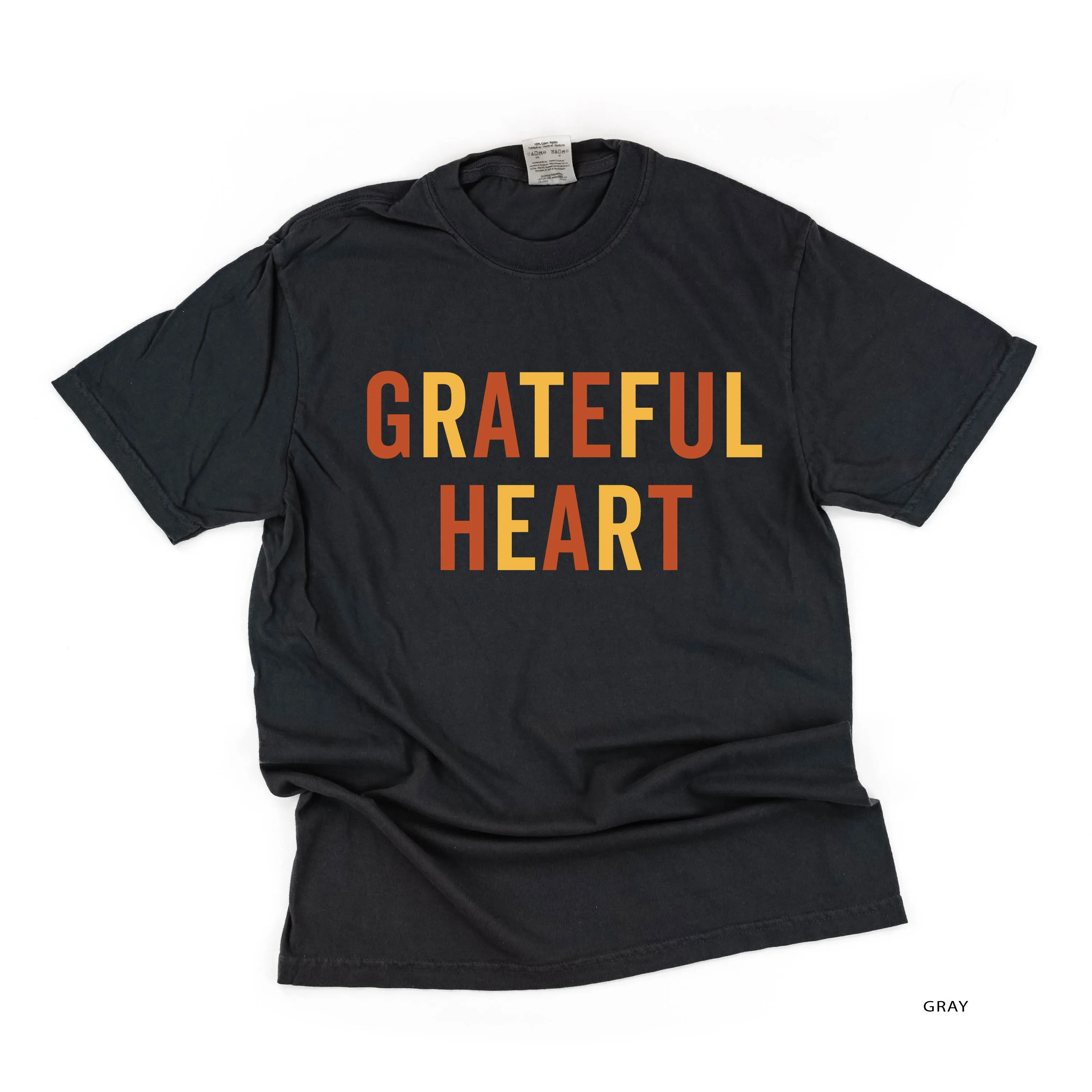 Grateful Heart - Block Font - SHORT SLEEVE COMFORT COLORS TEE