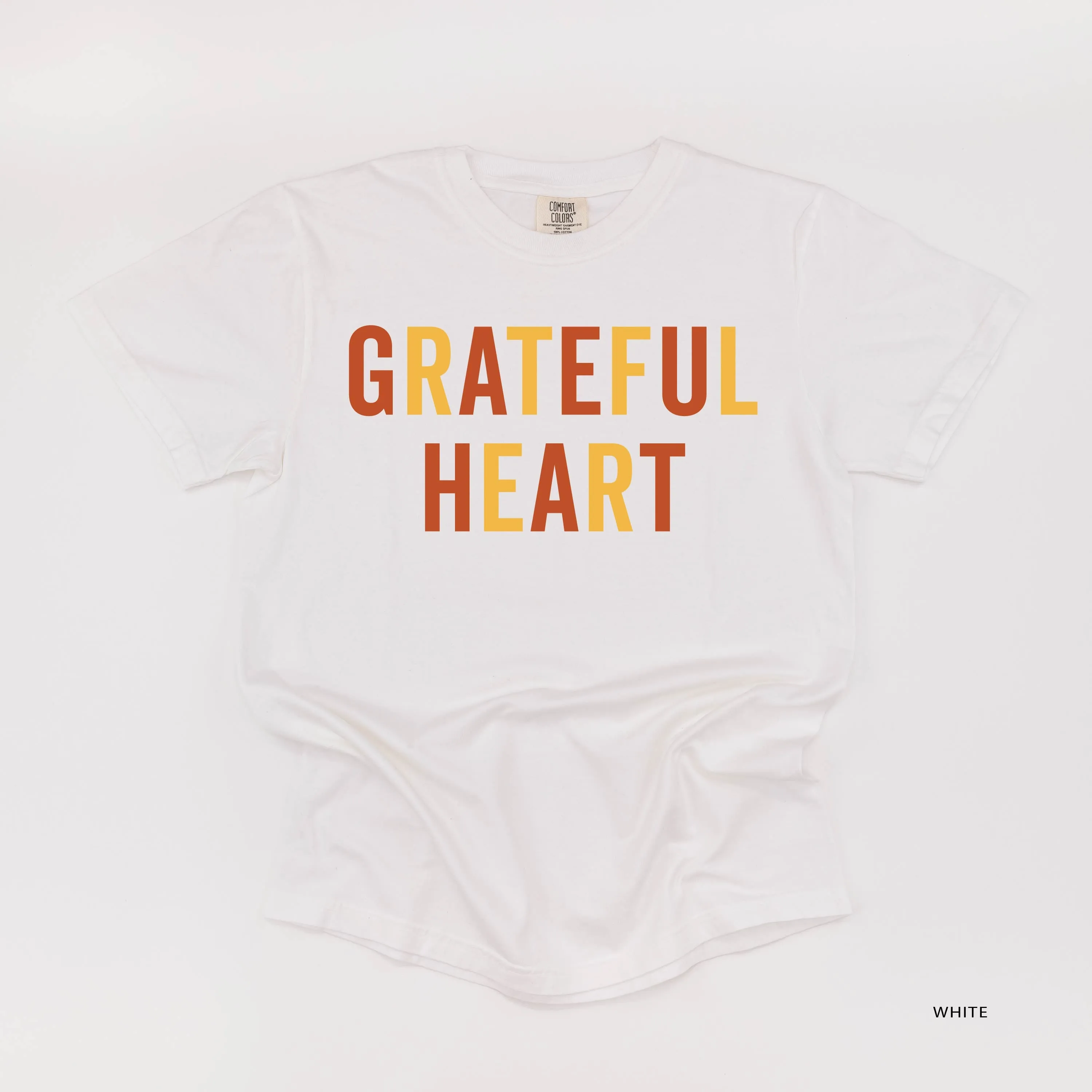 Grateful Heart - Block Font - SHORT SLEEVE COMFORT COLORS TEE