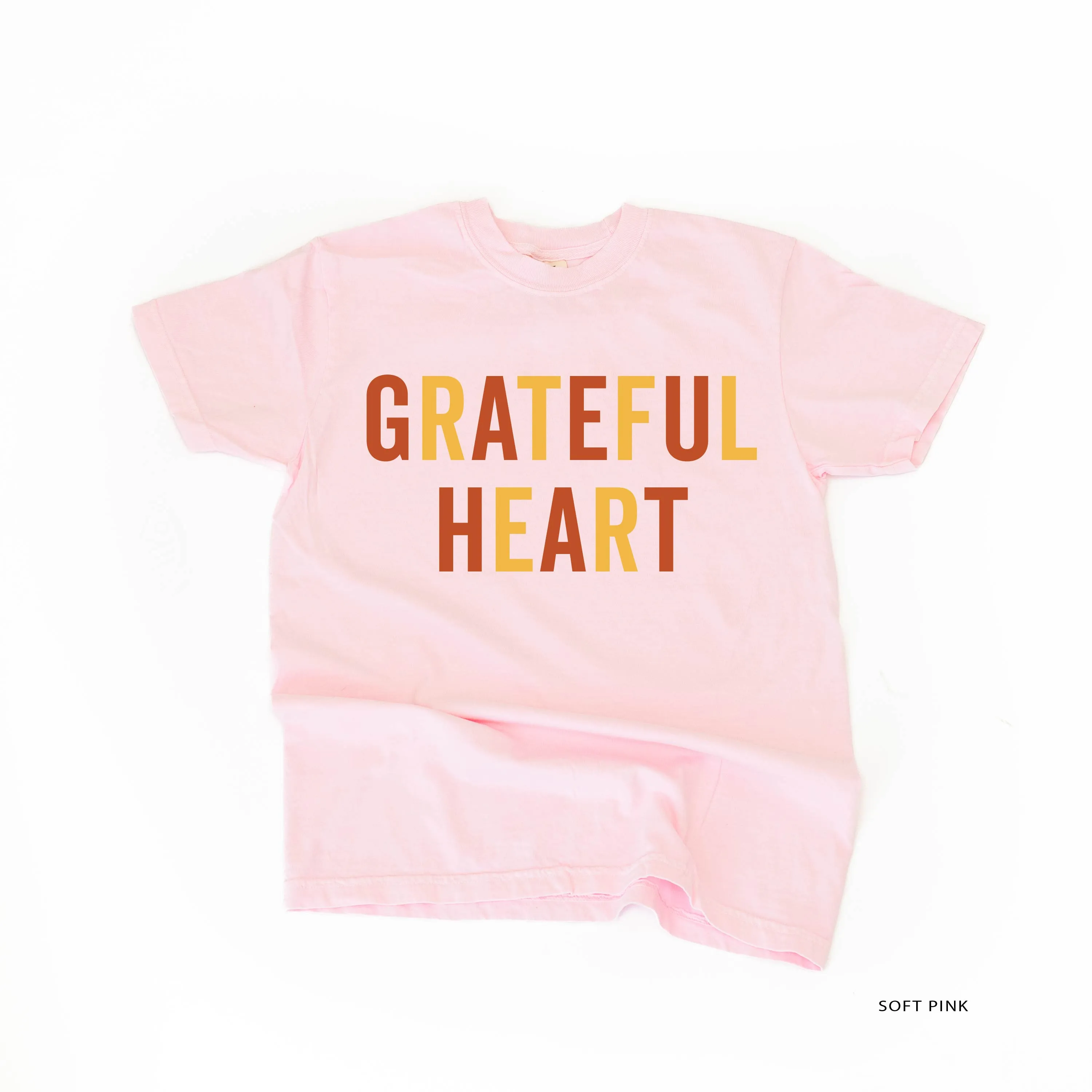 Grateful Heart - Block Font - SHORT SLEEVE COMFORT COLORS TEE