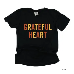 Grateful Heart - Block Font - SHORT SLEEVE COMFORT COLORS TEE