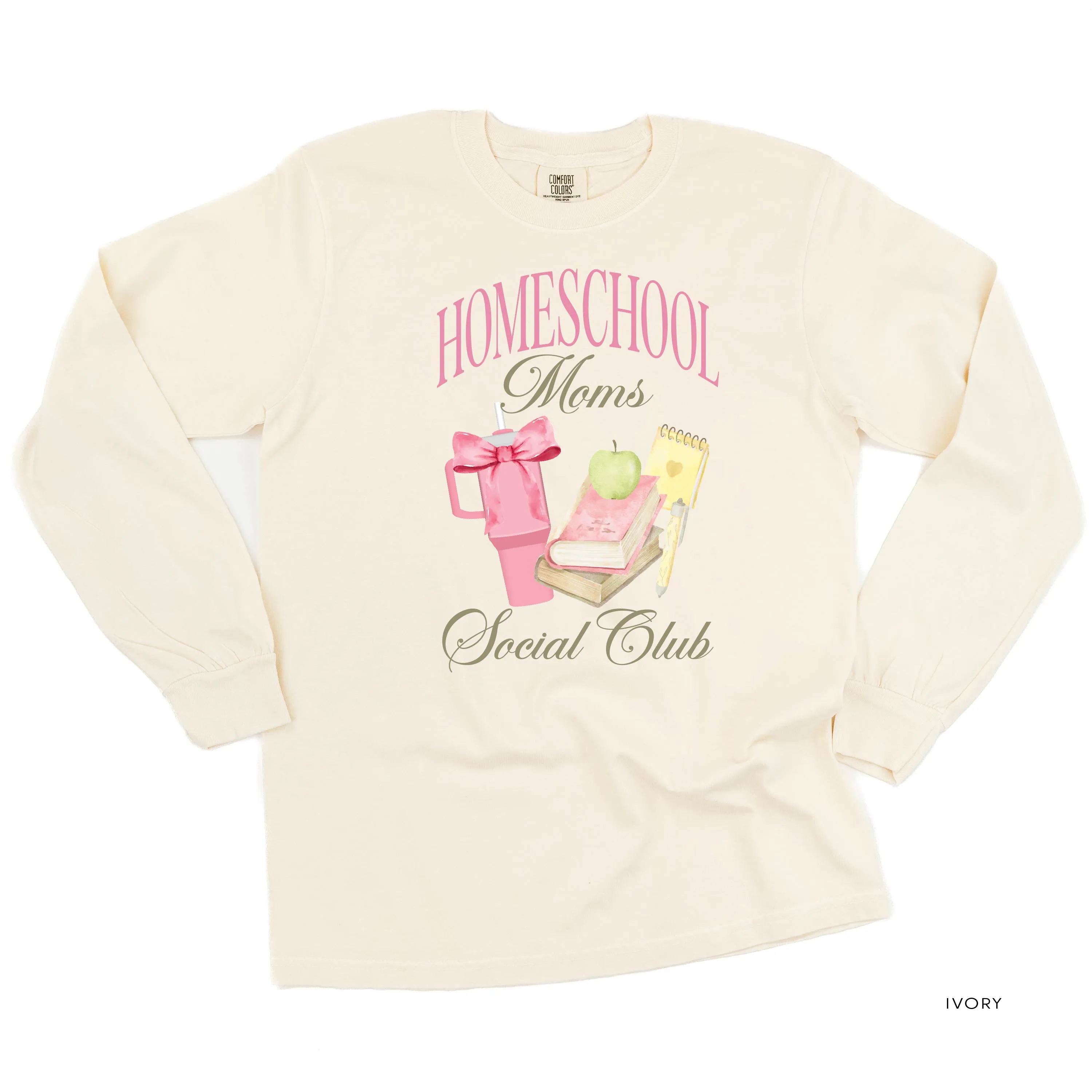 Homeschool Moms Social Club - LONG SLEEVE COMFORT COLORS TEE