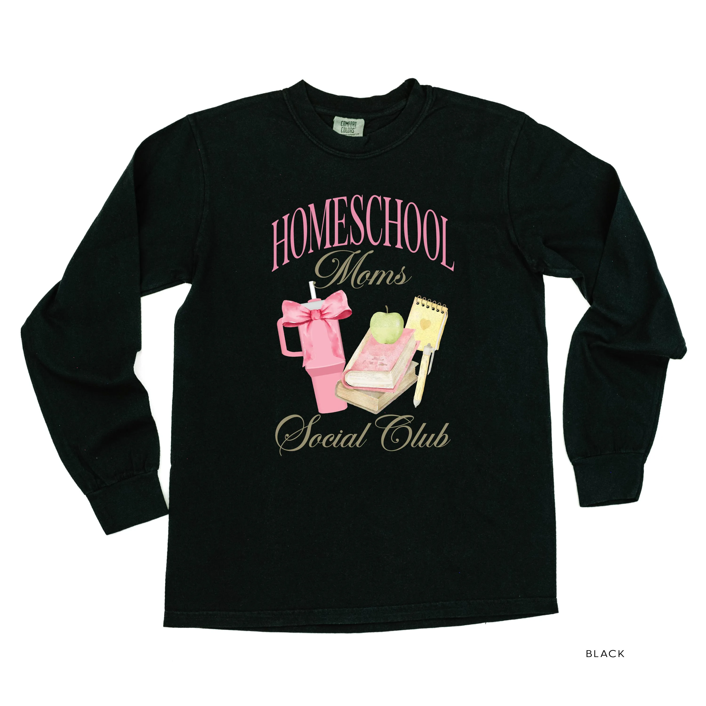 Homeschool Moms Social Club - LONG SLEEVE COMFORT COLORS TEE